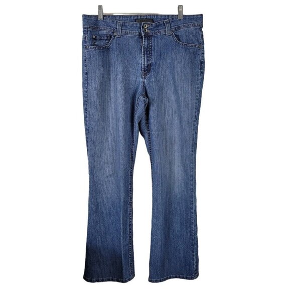 Nine West Sz 14 Jeans Arianna Bootcut Missy Denim Med Wash Soft Stretchy READ - Picture 1 of 5